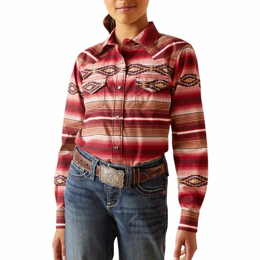 Ariat Serape Print Long Sleeve Girls Snap Shirt