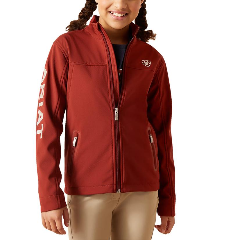 Ariat Team Softshell Brick Zip Up Girls Jacket