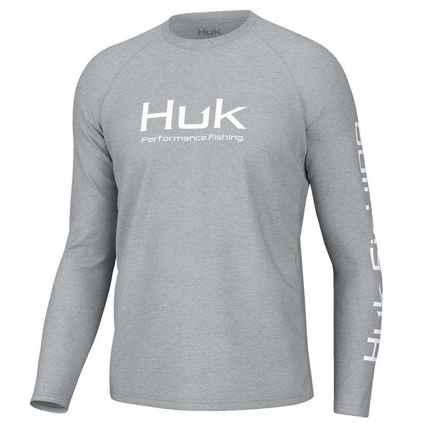 Huk Pursuit Long Sleeve Harbor Mist Heather Men's Shirt