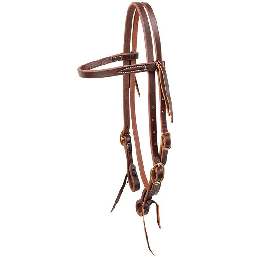 STT Browband Headstall Heavy Oil Hermann Oak Leather 5/8" Double Buckle