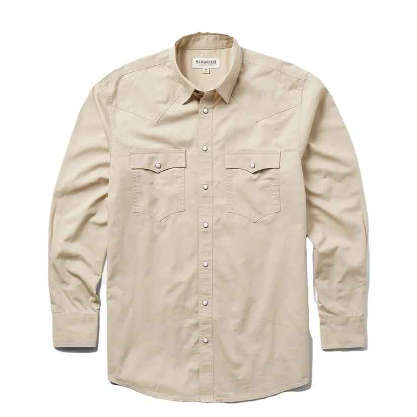 Schaeffer Outfitters Slub Twill Long Sleeve Snap Men's Shirt In Khaki