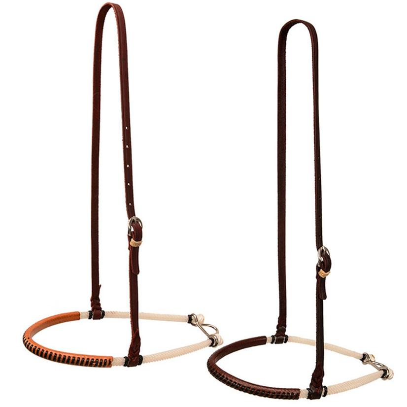 STT Laced Leather Double Rope Noseband Light or Dark Oil