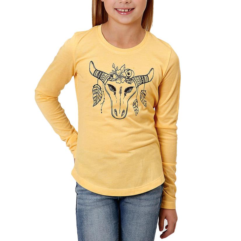 Roper Girl's Yellow Scoop Neck Shirt