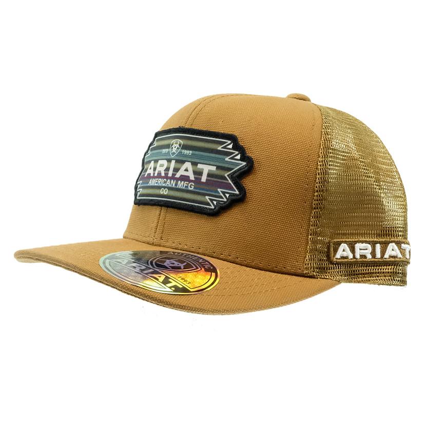 Ariat Gold Multicolor Southwest Patch Meshback Cap