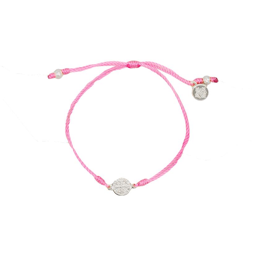 My Saint My Hero Pink and Silver Breathe Bracelet