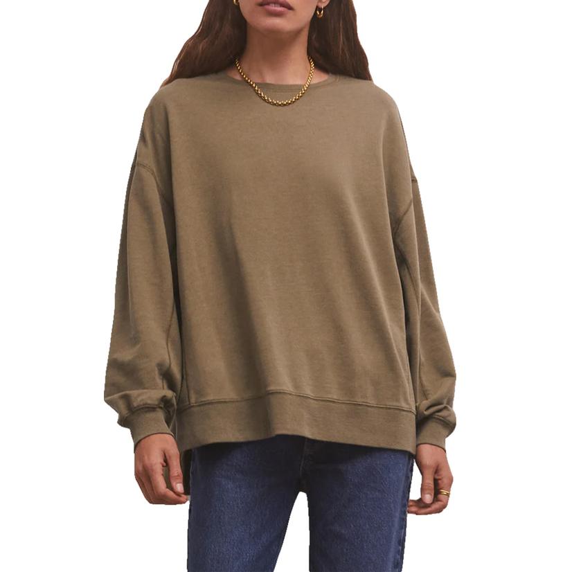 Z Supply Modern Weekender Long Sleeve Kelp Women's Tee