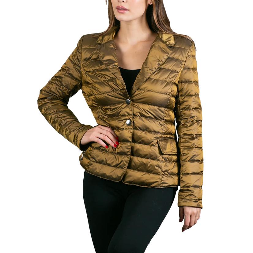 Anorak Quilted Women's Blazer in Bronze