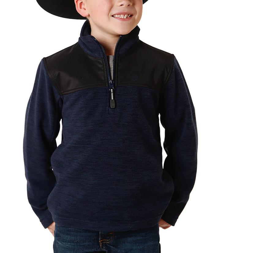 Roper Navy Micro Polar Fleece Boy's Pullover