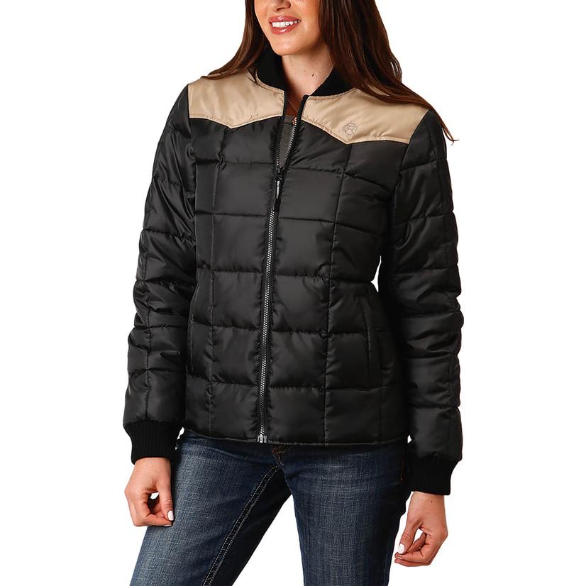 Roper Black Down Town Two Tone Yoke Women's Jacket