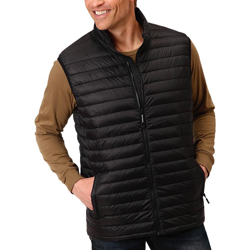 Roper Black Nylon Down Proof Men's Vest