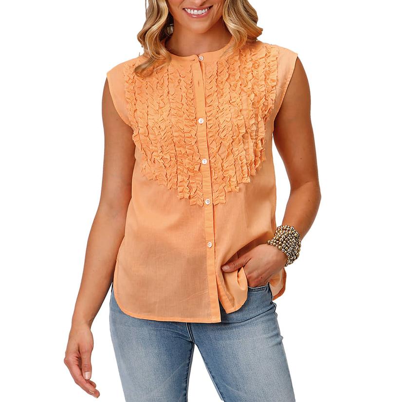 Roper Orange Cap Sleeve Women's Top