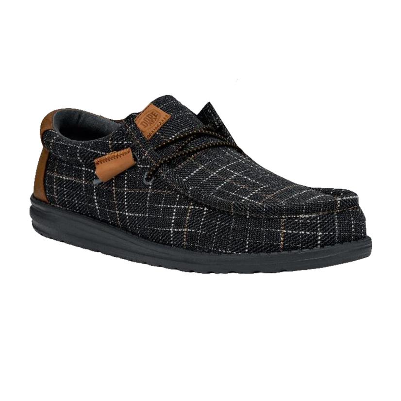 Hey Dude Navy Wally Plaid Men's Shoes