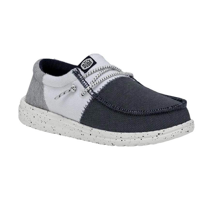 Hey Dude Navy Wally Youth Tri Varsity Boy's Shoes