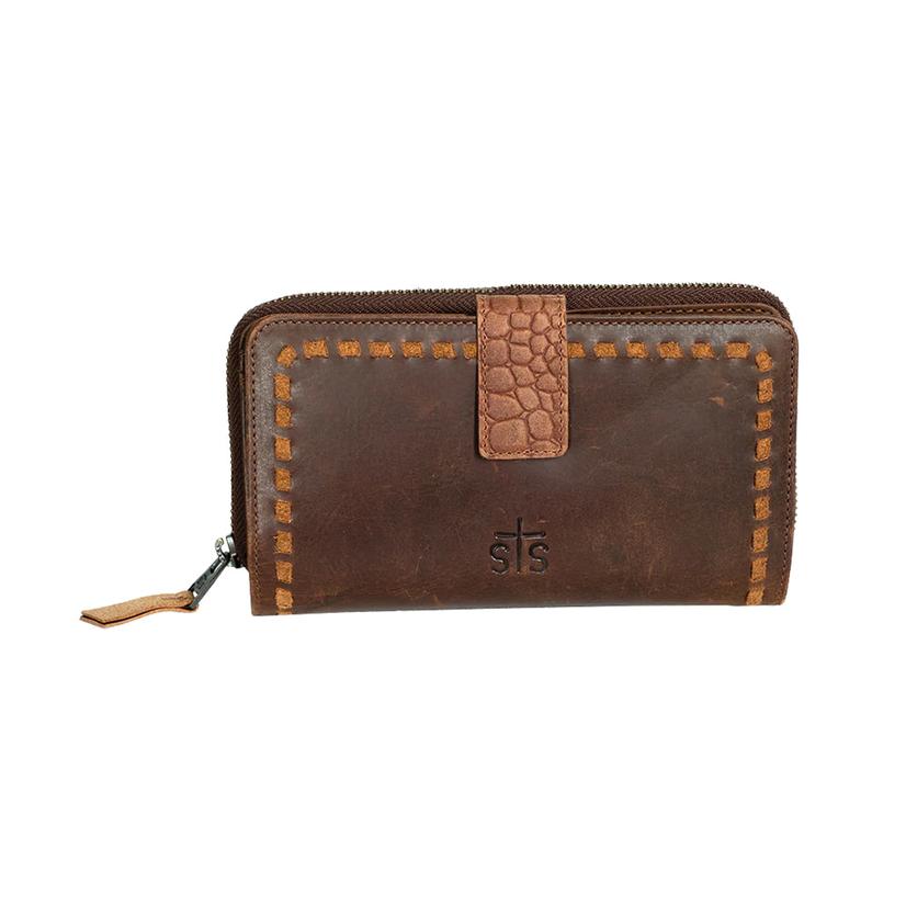 STS Ranchwear Catalina Croc Brown Chelsea Wallet