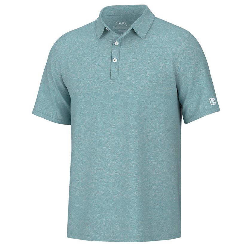 Huk Pursuit Heather Polo Marine Blue Men's Shirt