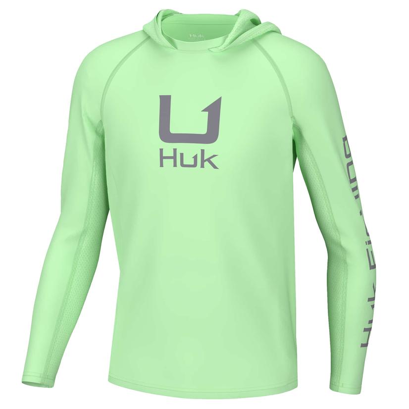 Huk Icon Green Long Sleeve Youth Hoodie