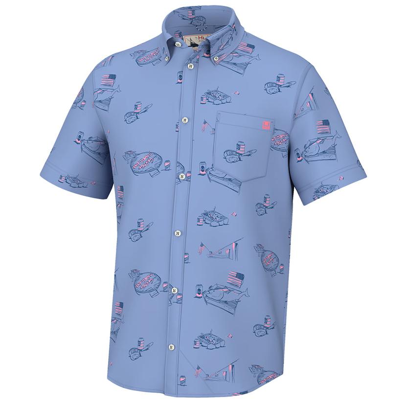 Huk Harbor Kona Americookin Short Sleeve Men's Shirt