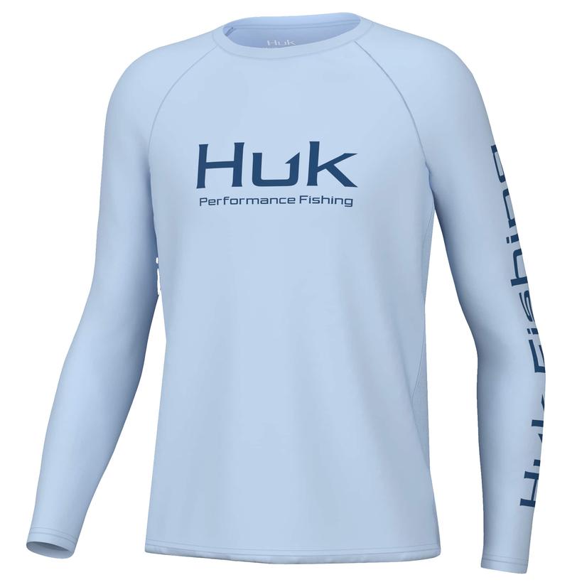 Huk Vented Pursuit Ice Water Long Sleeve Kids Tee