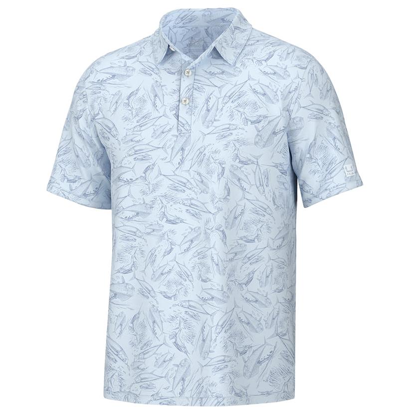 Huk Pursuit Fish Chaos Ice Water Men's Short Sleeve Shirt