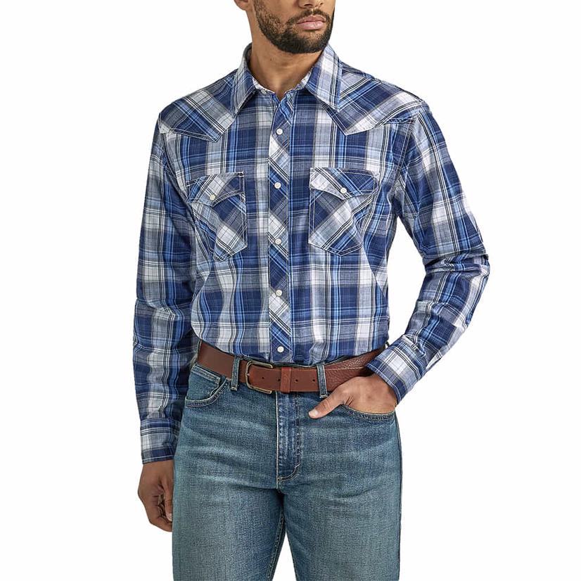 Wrangler 20X Competition Advanced Comfort Midnight Plaid Long Sleeve Men's Shirt