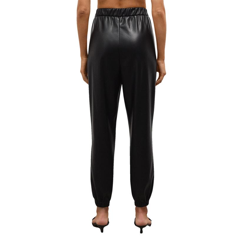 Z Supply Black Lenora Faux Leather Women's Jogger