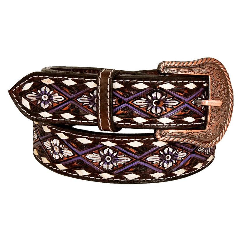 Bar H Tack Women's Pinwheel Western Leather Belt