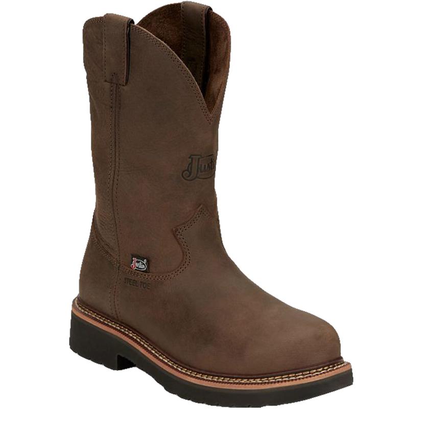 Justin Work Boots Carbide Men's Hickory Brown Steel Toe Work Boot