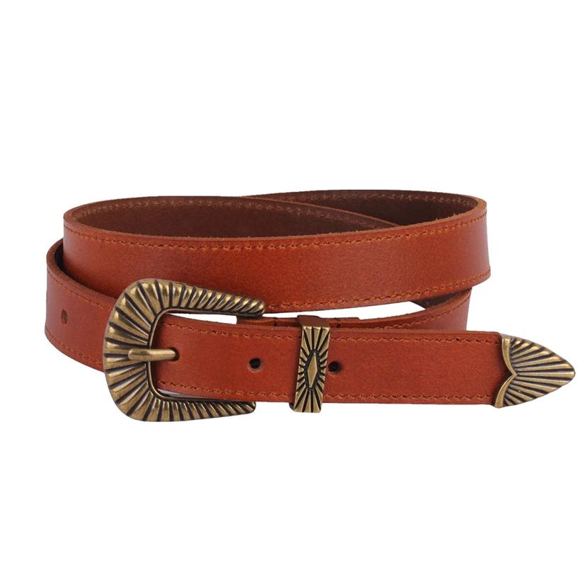 Most Wanted Usa Bohemian Brass Buckle Women's Leather Belt