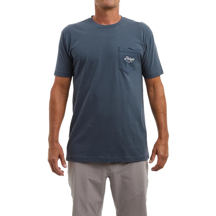 Pelagic Premium Pocket Blue Men's Short Sleeve Graphic  Tee