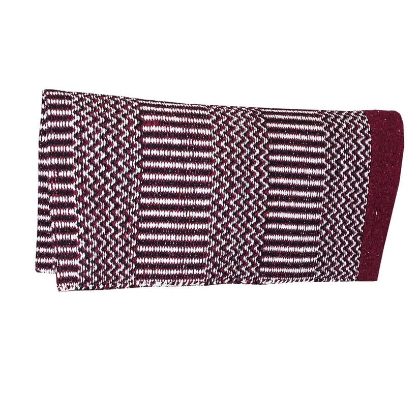 South Texas Tack Burgundy, Black and Cream Double Weave Acrylic Saddle Blanket