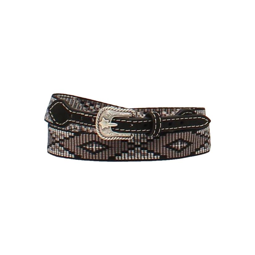 Black and Gray 3/4" Leather Hat Band