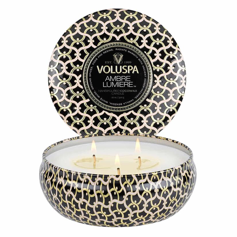 Voluspa Amber Lumiere 3 Wick Candle