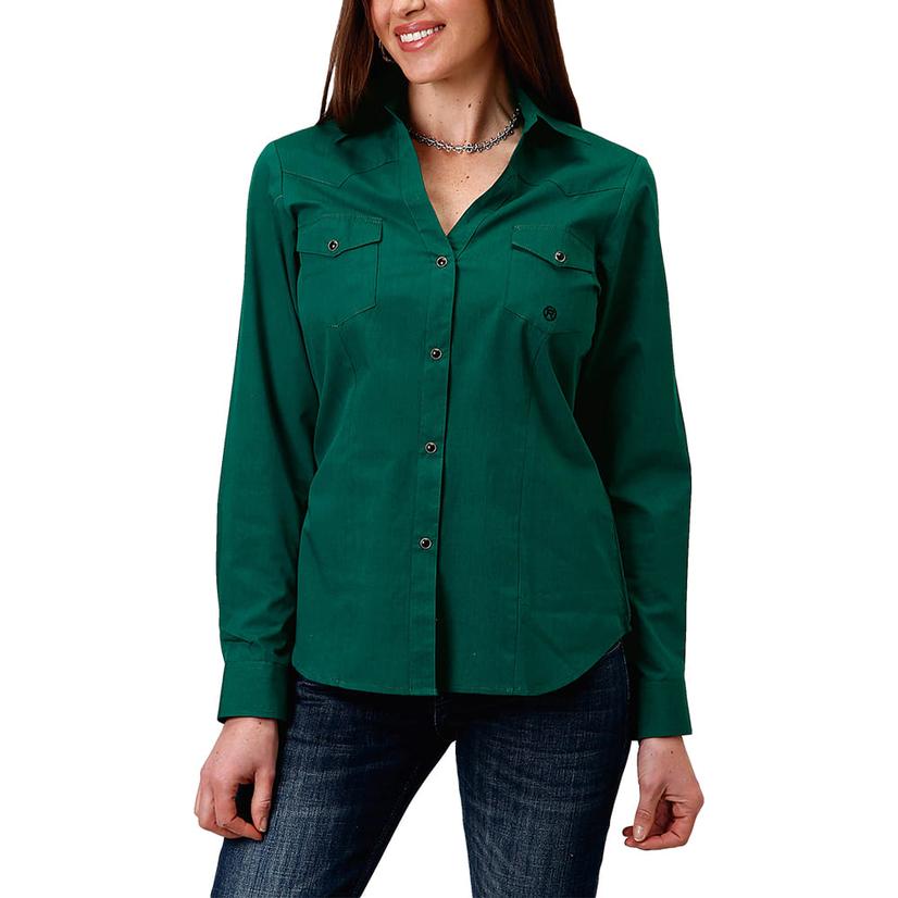 Roper Forest Amarillo Collection Long Sleeve Snap Women's Shirt