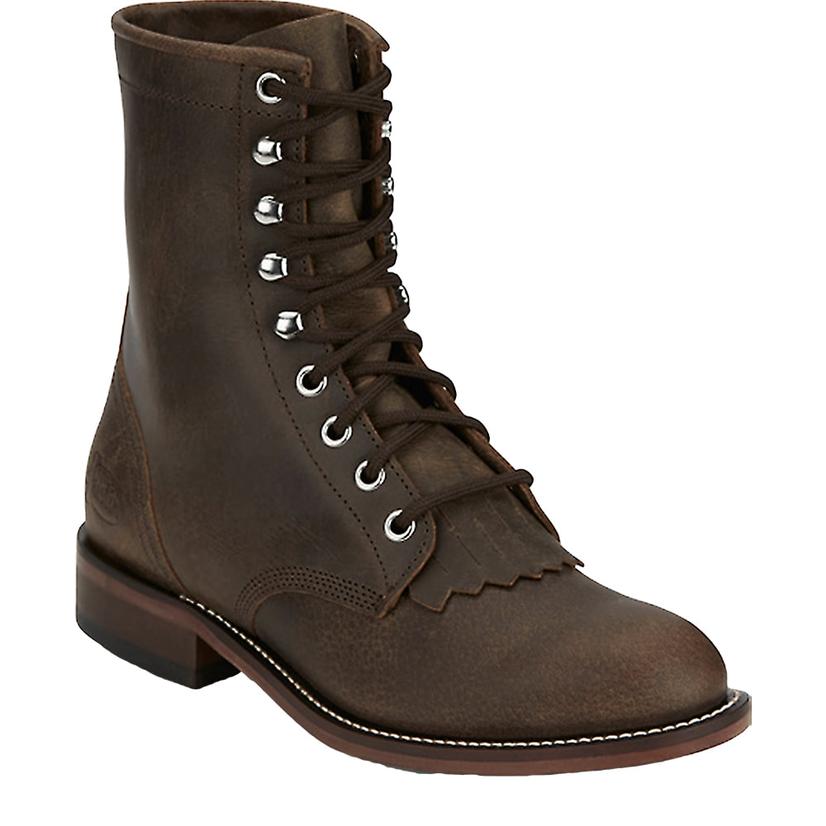 Justin McKean Khaki Roper Brown Lace Ups Women's Boots