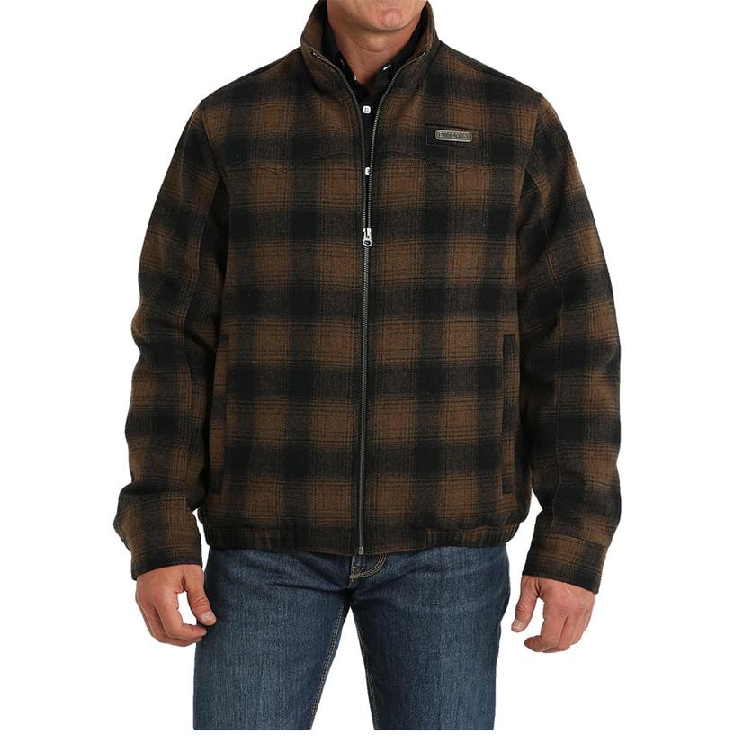 Cinch Brown Plaid Concealed Carry Extended Size Men's Jacket