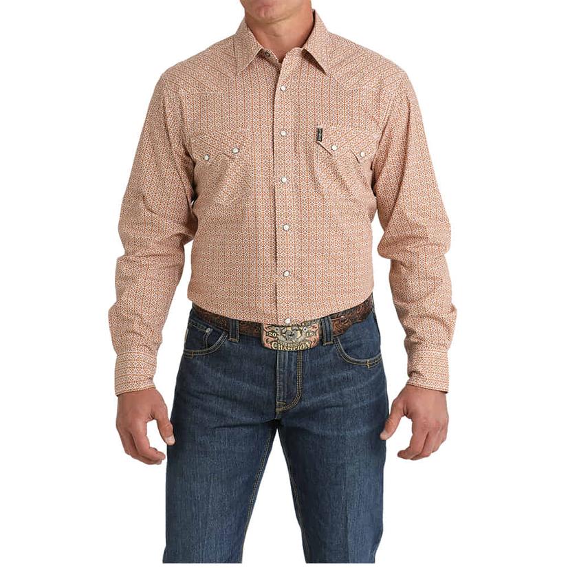 Cinch Gold Printed Long Sleeve Snap Men's Shirt