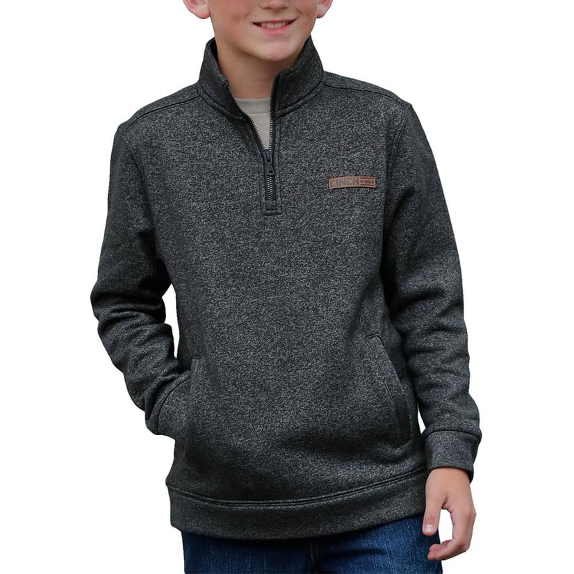 Cinch Black Tech Fleece Boy's Pullover