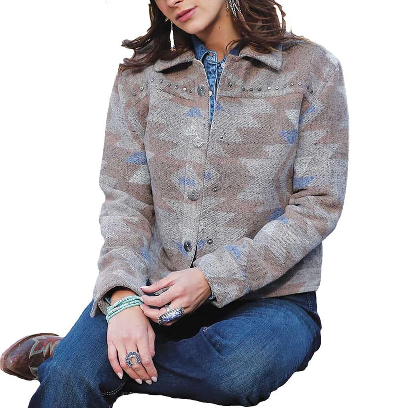 Cruel Girl Grey Tweed Women's Trucker Jacket