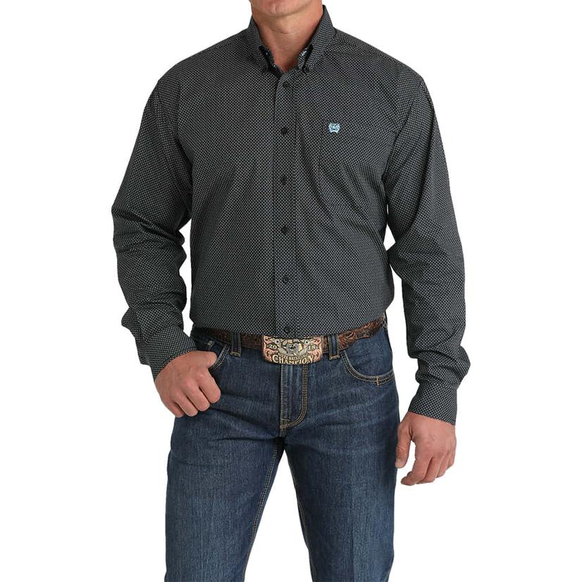 Cinch Black Long Sleeve Button-Down Men's Shirt