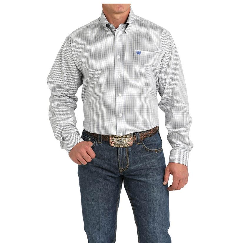 Cinch White Men's Long Sleeve Button-Down Shirt