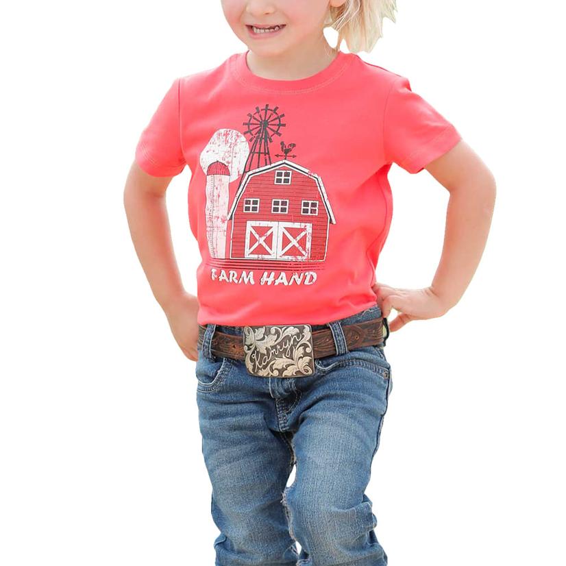 Cruel Girl Coral Toddler Farm Hand Tee