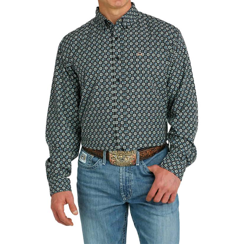 Cinch Arena Flex Black Long Sleeve Button-Down Men's Shirt