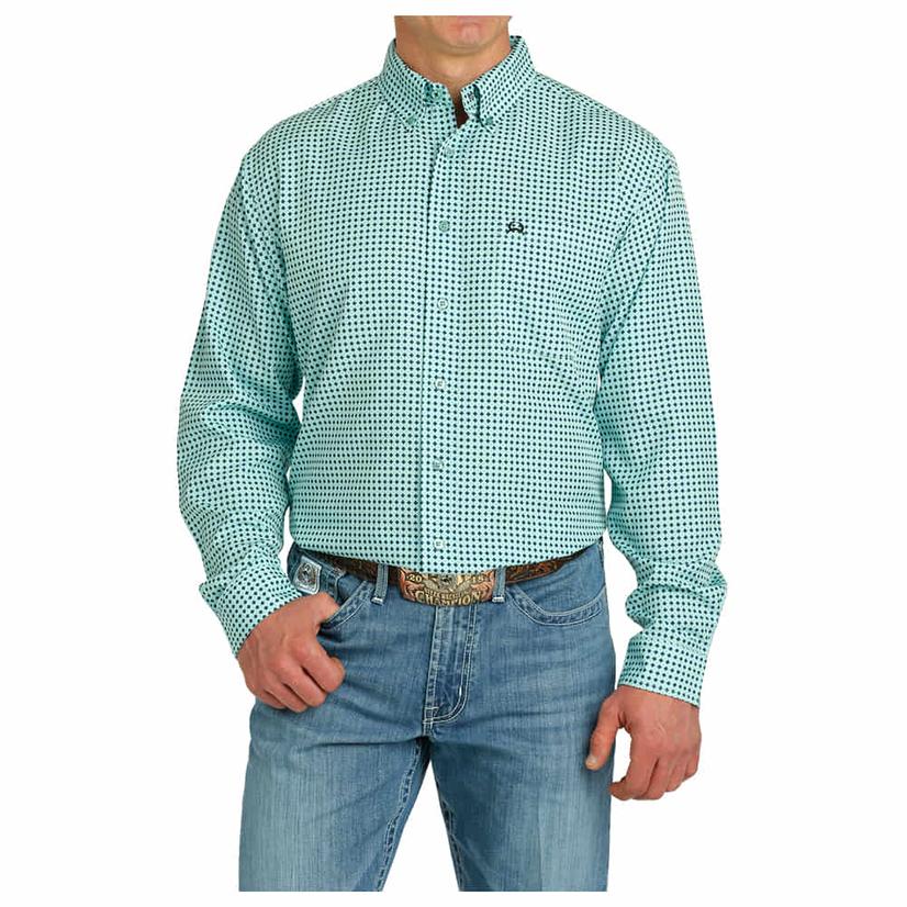 Cinch Arena Flex Turquoise Long Sleeve Button-Down Men's Shirt