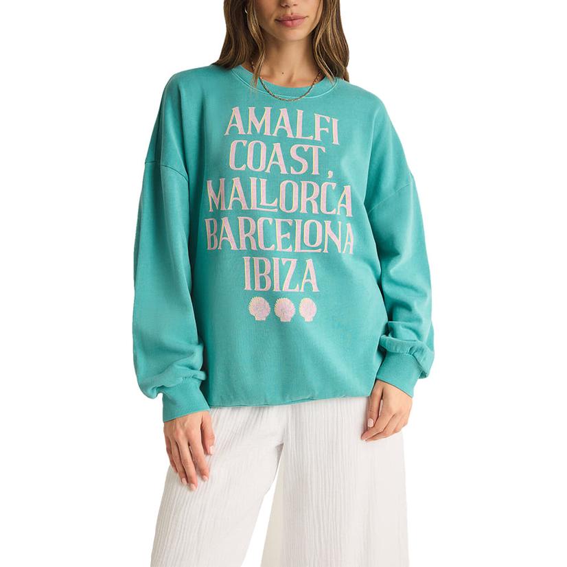 Z Supply Green Destination Sunday Women's Sweatshirt