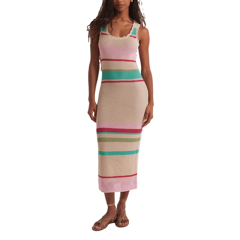 Z Supply Ibiza Natural Striped Women's Sweater Dress