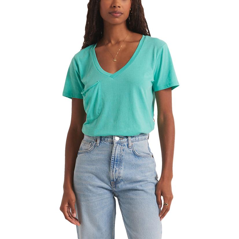 Z Supply Green The Pocket Tee Women's Shirt