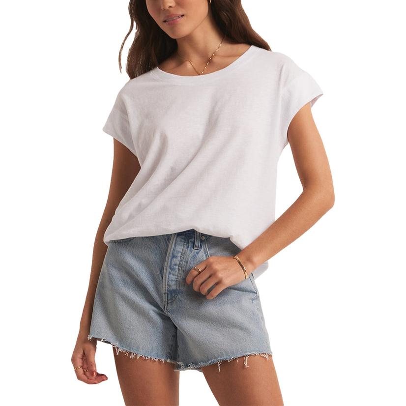 Z Supply White Laid Back Slub Women's Top