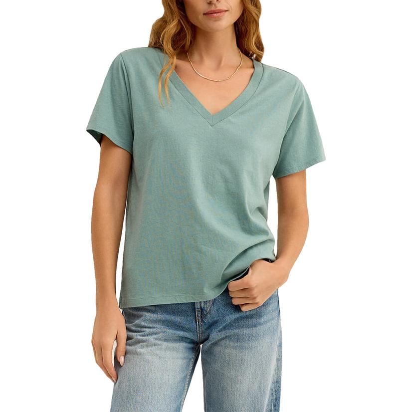 Z Supply Sea Pine Girlfriend Tee V-Neck Women's Shirt