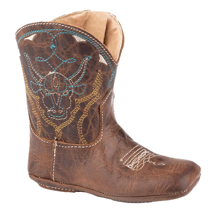 Roper Brown Bull's Head Cowbabies Infant Boy's Boots