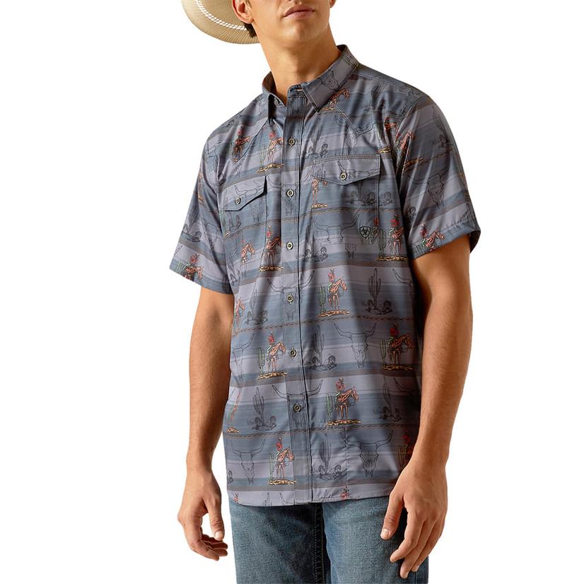 Ariat VentTEK Western Short Sleeve Ebony Men's Shirt